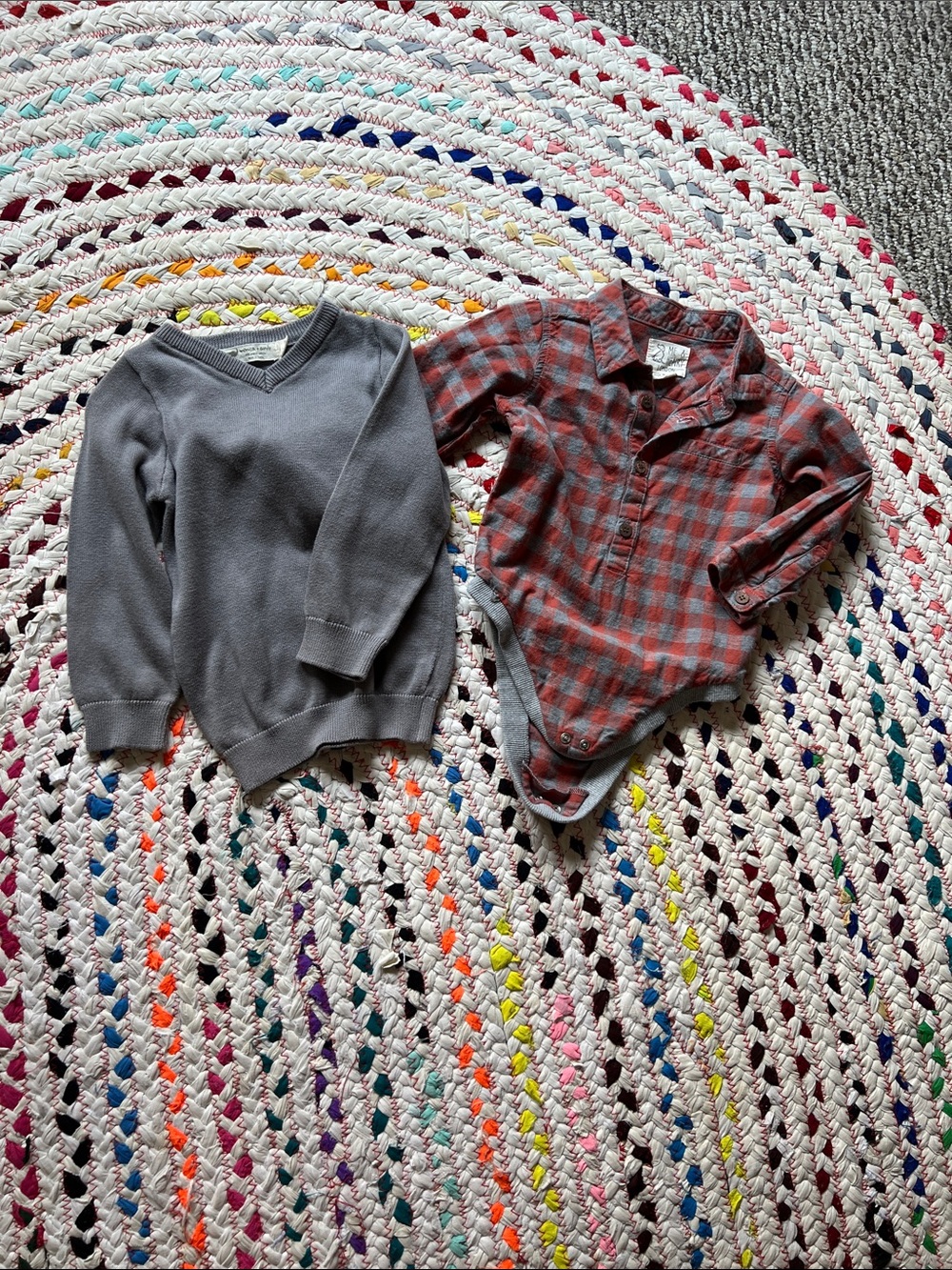 Kids Gray V-Neck Knit Sweater - Cozy Everyday Pullover